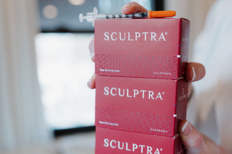 Patient receiving Sculptra Treatment at Simply You